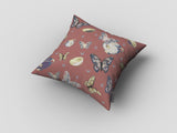 18" Copper Rose Butterflies Zippered Suede Throw Pillow - Homeroots - Flyclothing LLC