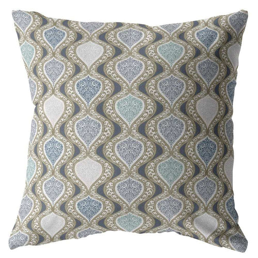 16” Gray Ogee Zippered Suede Throw Pillow - Homeroots - Flyclothing LLC