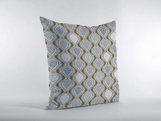 16” Gray Ogee Zippered Suede Throw Pillow - Homeroots - Flyclothing LLC