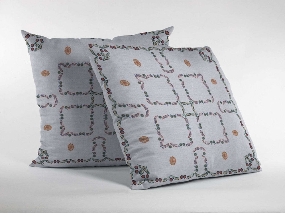 16” White Floral Suede Zippered Throw Pillow - Homeroots - Flyclothing LLC