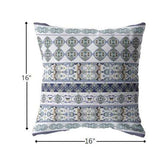 16” Navy White Strips Zippered Suede Throw Pillow - Homeroots - Flyclothing LLC