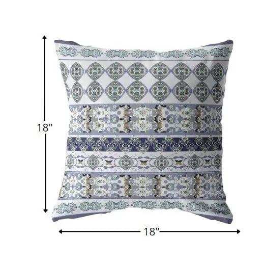 18” Navy White Strips Zippered Suede Throw Pillow - Homeroots - Flyclothing LLC