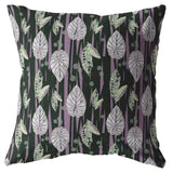 16” Black Purple Fall Leaves Zippered Suede Throw Pillow - Homeroots - Flyclothing LLC