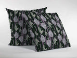 16” Black Purple Fall Leaves Zippered Suede Throw Pillow - Homeroots - Flyclothing LLC