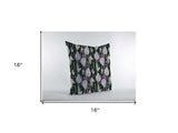 16” Black Purple Fall Leaves Zippered Suede Throw Pillow - Homeroots - Flyclothing LLC