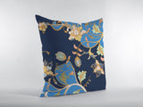 18" Navy Blue Garden Zippered Suede Throw Pillow - Homeroots - Flyclothing LLC