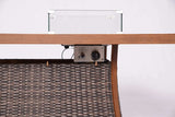 Brown Wicker Outdoor Gas Fire Pit Table with Ice Bucket - Homeroots - Flyclothing LLC