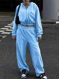Zip Up Hoodie and Pocketed Pants Set - Trendsi - Flyclothing LLC