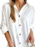 Button Down Long Sleeve Shirt Dress - Trendsi - Flyclothing LLC