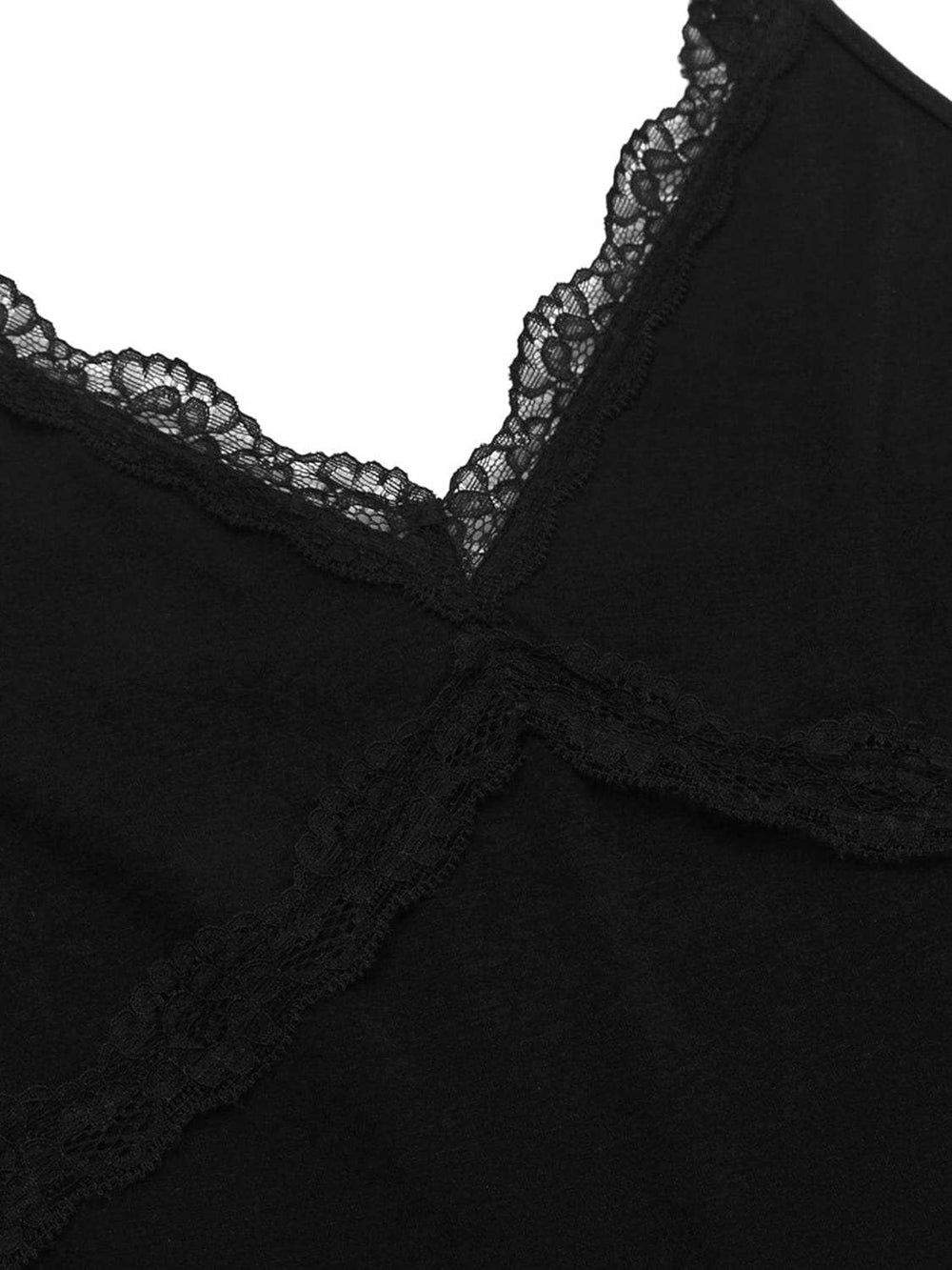 Lace Detail Slit V-Neck Lounge Dress - Trendsi - Flyclothing LLC