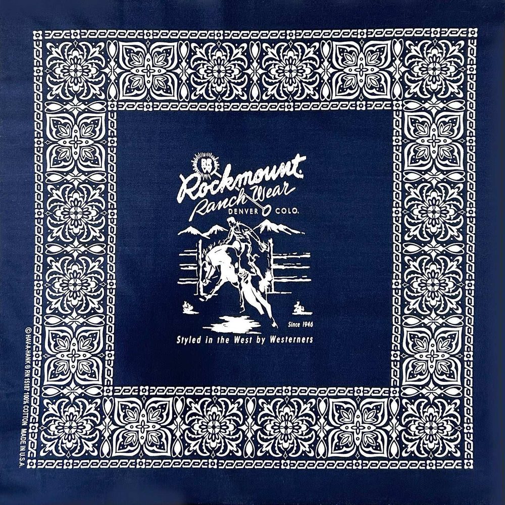 Rockmount Ranch Ware Rockmount Bronc Western Cotton Bandana in Navy - Rockmount Clothing - Flyclothing LLC