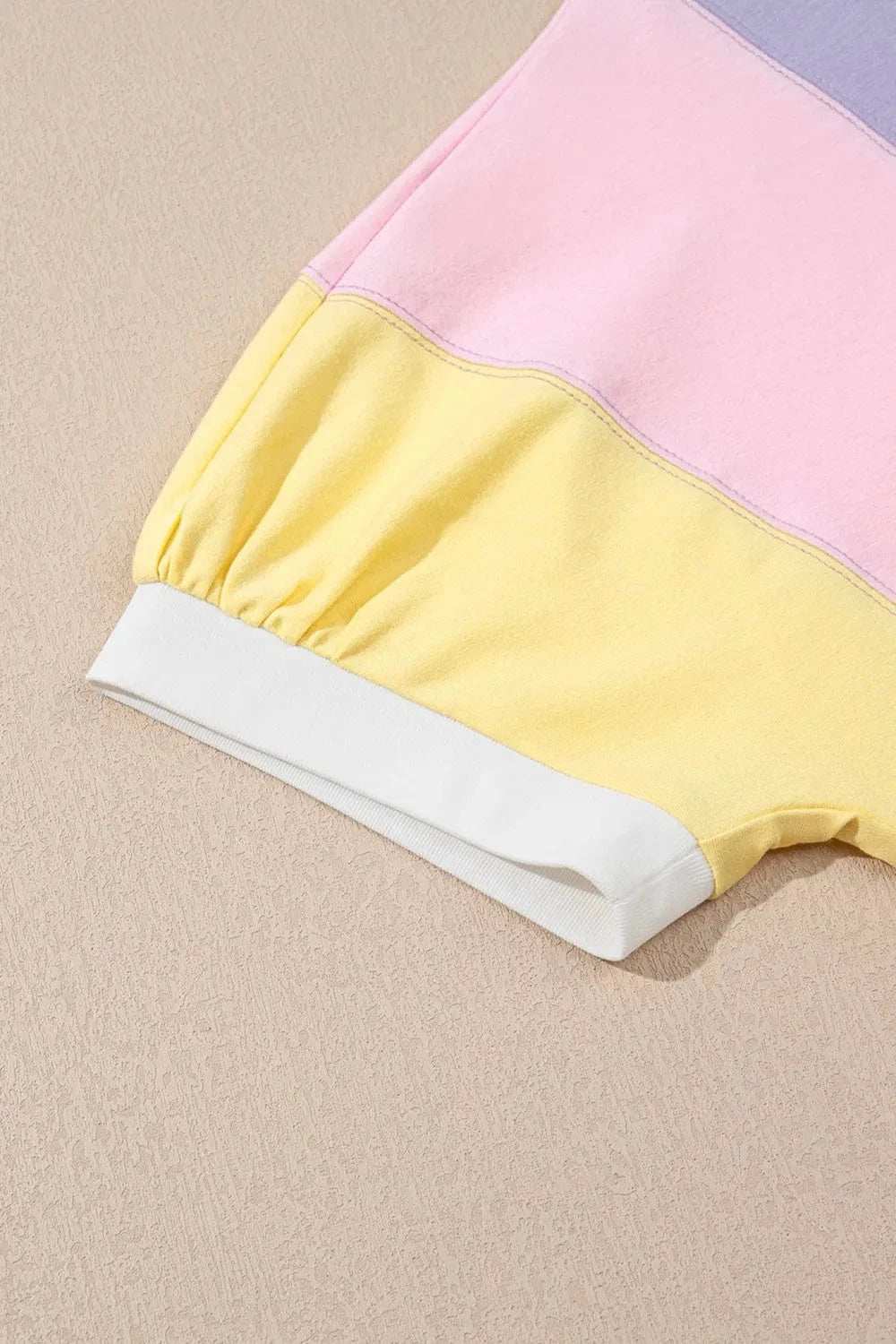 Color Block Patchwork Half Sleeve Oversized T Shirt - Trendsi - Flyclothing LLC