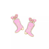 Cowgirl Boot Dangle Earrings with Bow - Trendsi - Flyclothing LLC