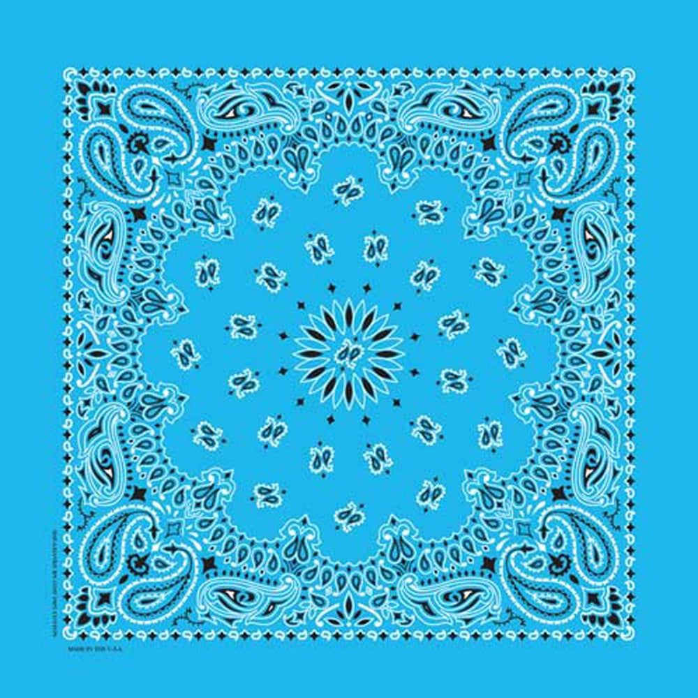 Rockmount Ranch Ware Paisley Western Cotton Bandana in Light Blue - Rockmount Clothing - Flyclothing LLC