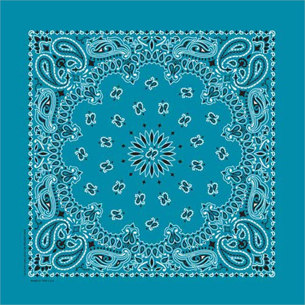 Rockmount Ranch Ware Paisley Western Cotton Bandana in Turquoise - Rockmount Clothing - Flyclothing LLC