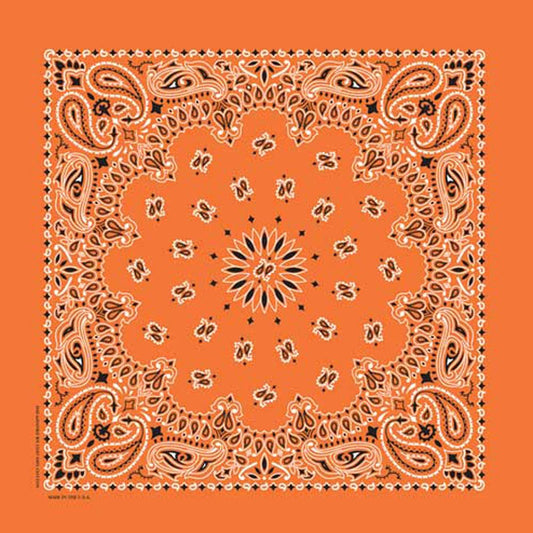 Rockmount Ranch Ware Paisley Western Cotton Bandana in Orange - Rockmount Clothing - Flyclothing LLC