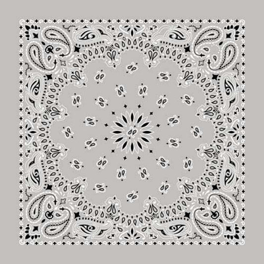 Rockmount Ranch Ware Paisley Western Cotton Bandana in Silver - Rockmount Clothing - Flyclothing LLC