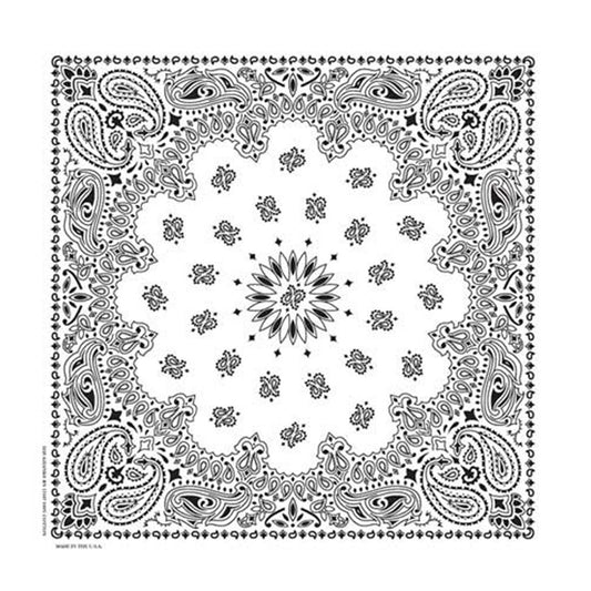 Rockmount Ranch Ware Paisley Western Cotton Bandana in White - Rockmount Clothing - Flyclothing LLC