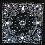 Rockmount Ranch Ware Paisley Western Cotton Bandana in Black with Skulls & Crossbones - Rockmount Clothing - Flyclothing LLC