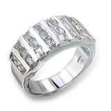 413602 - Rhodium Brass Ring with AAA Grade CZ in Clear - Alamode - Flyclothing LLC