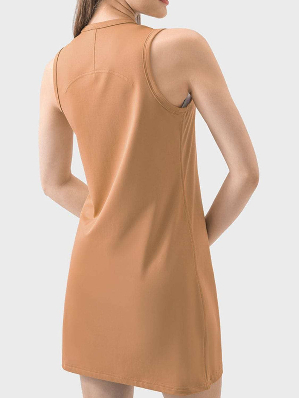 Round Neck Sleeveless Active Dress - Trendsi - Flyclothing LLC