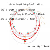 4 Piece Strawberry Pearl Beaded Necklace - Trendsi - Flyclothing LLC