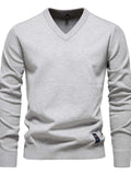 Men's Ribbed Hem V-Neck Long Sleeve Sweater - Trendsi - Flyclothing LLC