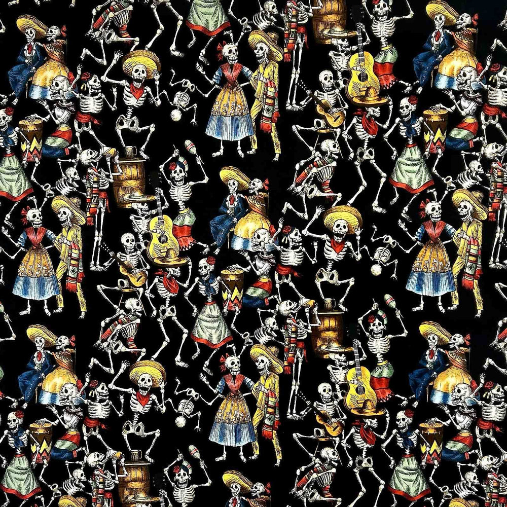 Rockmount Ranch Ware Day of the Dead Western Cotton Bandana in Black - Rockmount Clothing - Flyclothing LLC