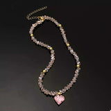 Pearl & Heart Pendant Necklace - Trendsi - Flyclothing LLC