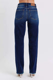 Judy Blue Full Size Raw Hem Straight Leg Jeans - Trendsi - Flyclothing LLC
