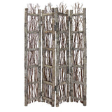 Earthy Birch and Twig Four Panel Room Divider Screen - Homeroots - Flyclothing LLC