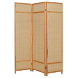 Natural Brown Bamboo Three Panel Room Divider Screen - Homeroots - Flyclothing LLC