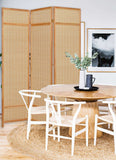 Natural Brown Bamboo Three Panel Room Divider Screen - Homeroots - Flyclothing LLC