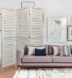 Stylish Three Panel Washed White Shutter Divider Screen - Homeroots - Flyclothing LLC