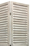 Stylish Three Panel Washed White Shutter Divider Screen - Homeroots - Flyclothing LLC