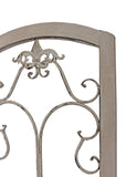 Romantic Whitewashed Scroll Three Panel Room Divider Screen - Homeroots - Flyclothing LLC