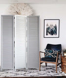 White Louvered Three Panel Room Divider Screen - Homeroots - Flyclothing LLC