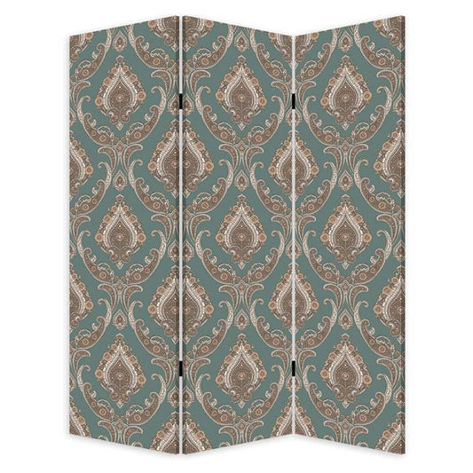 Vintage Green Baroque Three Panel Room Divider Screen - Homeroots - Flyclothing LLC