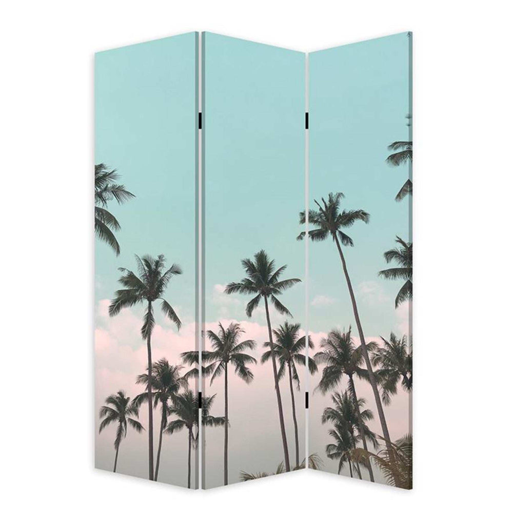 Tropical Palm Trees Room Three Panel Divider Screen - Homeroots - Flyclothing LLC