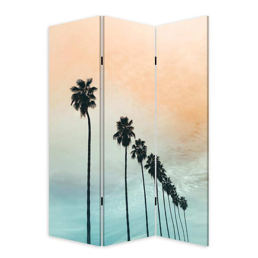 Tropical Palm Trees Room Three Panel Divider Screen - Homeroots - Flyclothing LLC