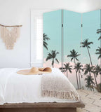 Tropical Palm Trees Room Three Panel Divider Screen - Homeroots - Flyclothing LLC