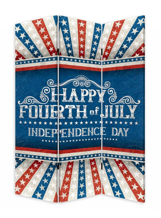 Happy 4th of July Three Panel Room Divider Screen - Homeroots - Flyclothing LLC