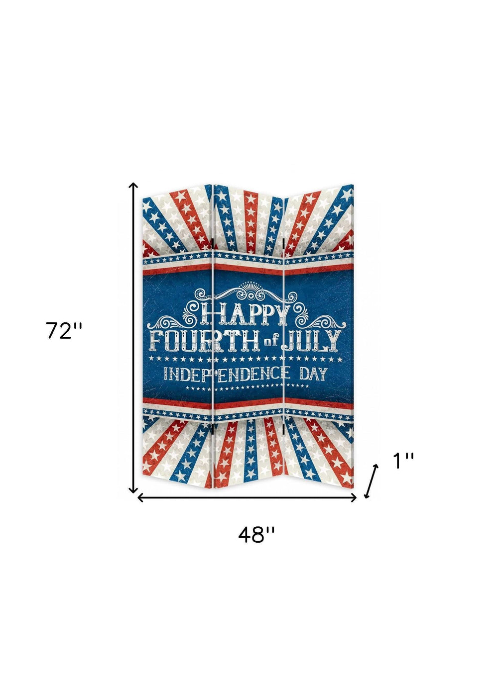 Happy 4th of July Three Panel Room Divider Screen - Homeroots - Flyclothing LLC