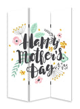 Sweet Floral Mother's Day Three Panel Room Divider Screen - Homeroots - Flyclothing LLC