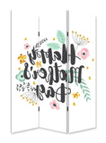Sweet Floral Mother's Day Three Panel Room Divider Screen - Homeroots - Flyclothing LLC