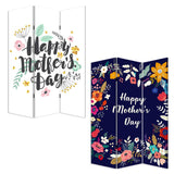 Sweet Floral Mother's Day Three Panel Room Divider Screen - Homeroots - Flyclothing LLC