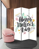 Sweet Floral Mother's Day Three Panel Room Divider Screen - Homeroots - Flyclothing LLC