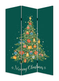 Festive Merry Christmas Three Panel Room Divider Screen - Homeroots - Flyclothing LLC