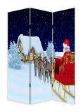 Festive Merry Christmas Three Panel Room Divider Screen - Homeroots - Flyclothing LLC