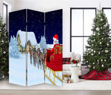Festive Merry Christmas Three Panel Room Divider Screen - Homeroots - Flyclothing LLC
